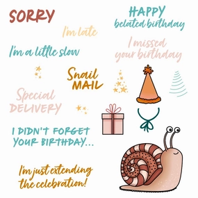 economical Belated Birthday - 4X5 Stamp Set