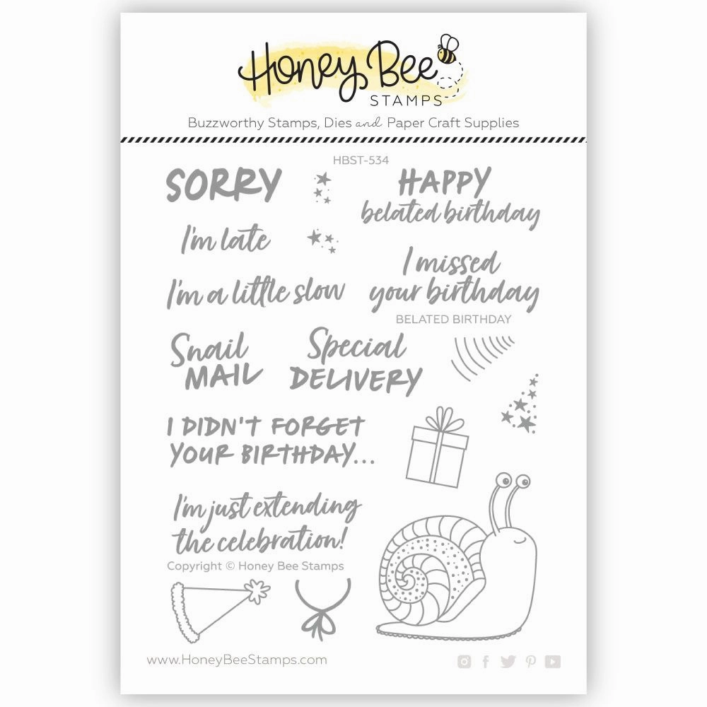 matte robust Belated Birthday - 4X5 Stamp Set