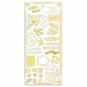 quality minimalist Coffret Bijoux Sticker Sheet - Yellow