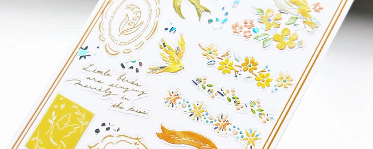 glossy Coffret Bijoux Sticker Sheet - Yellow