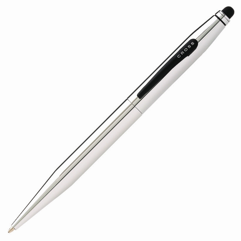rubber Cross Tech2 Chrome And Black W/Stylus Dual-Function Pen