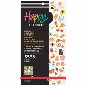 round Happy Planner Classic Sticker Value Pack - Trendy & Tiny Icons