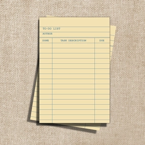 washable latest Library Card To-Do List Notepad - 4X6"