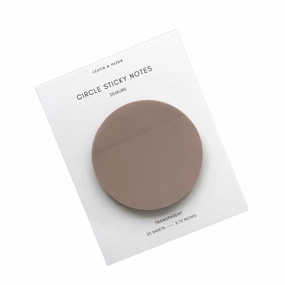 muted steel Transparent Circle Sticky Notes | Demure