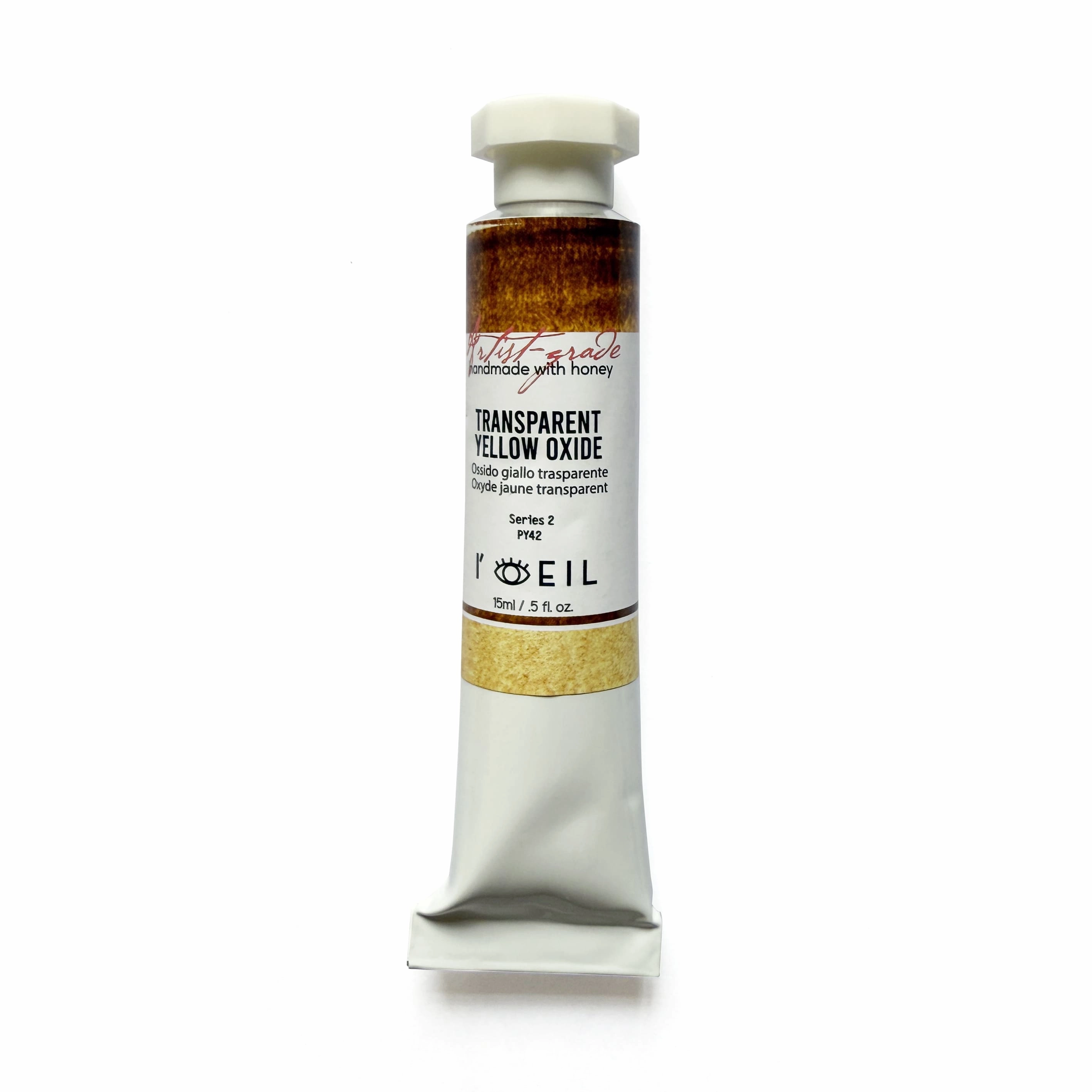 shockproof pastel Transparent Yellow Oxide Py42 - Artist Grade Handmade Honey Based Watercolor Tube 15Ml