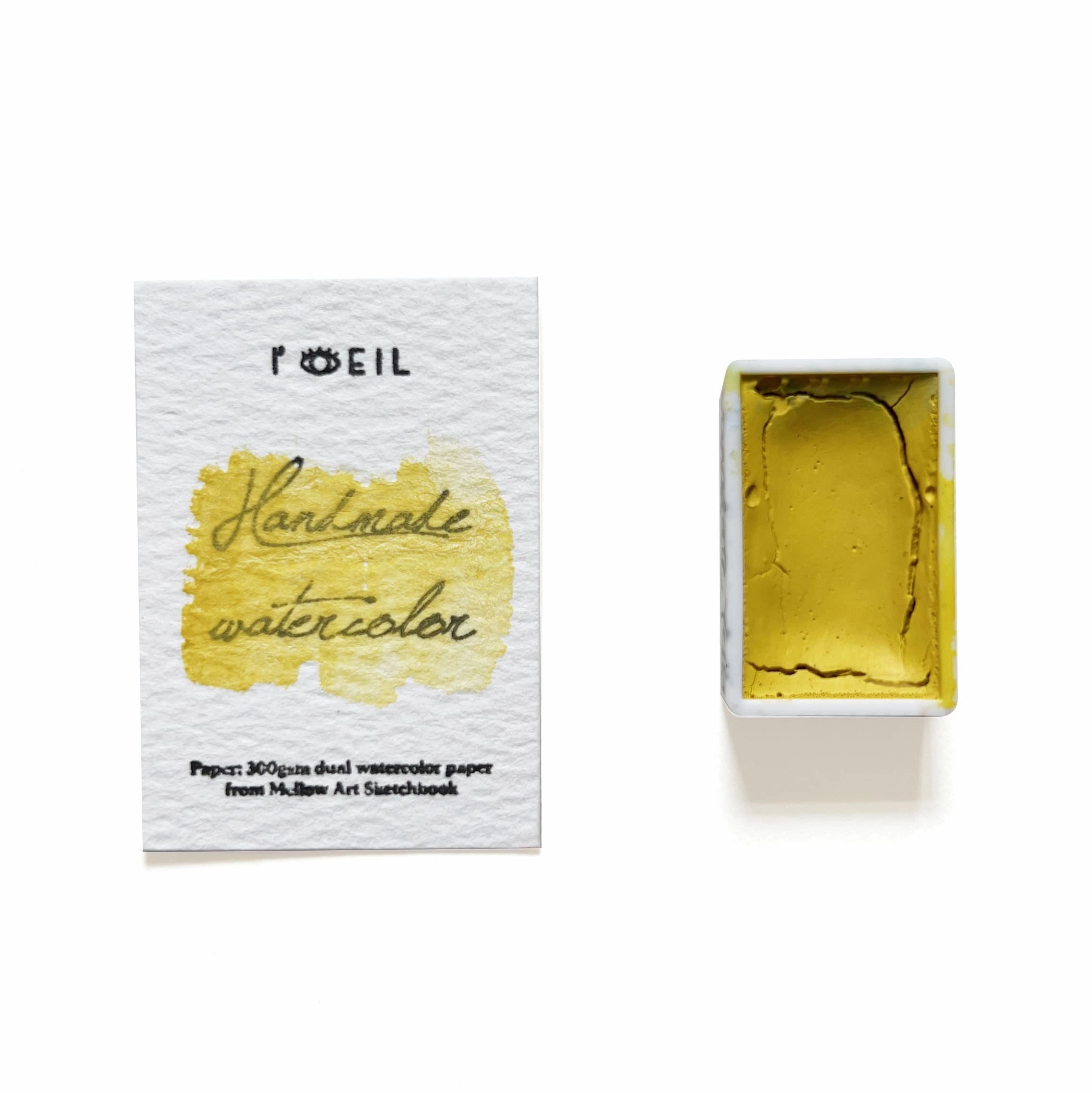 vintage Vanadate Yellow Py184 - Artist Grade Handmade Honey Based Watercolor Paint Full Pan 3.2Ml
