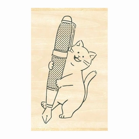 handy economical Beverly Ink Companion Stamp - Cat And Fountain Pen