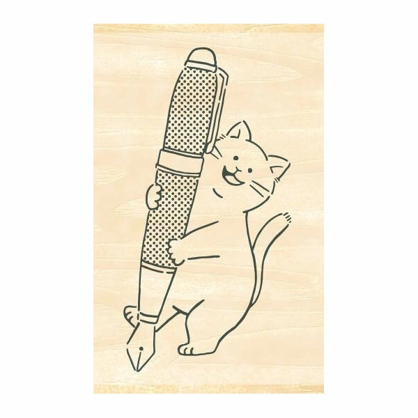handy economical Beverly Ink Companion Stamp - Cat And Fountain Pen