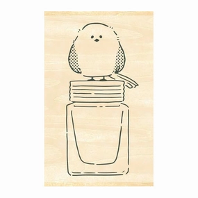 Beverly Ink Companion Stamp - Shimaenaga And Ink Bottle wooden