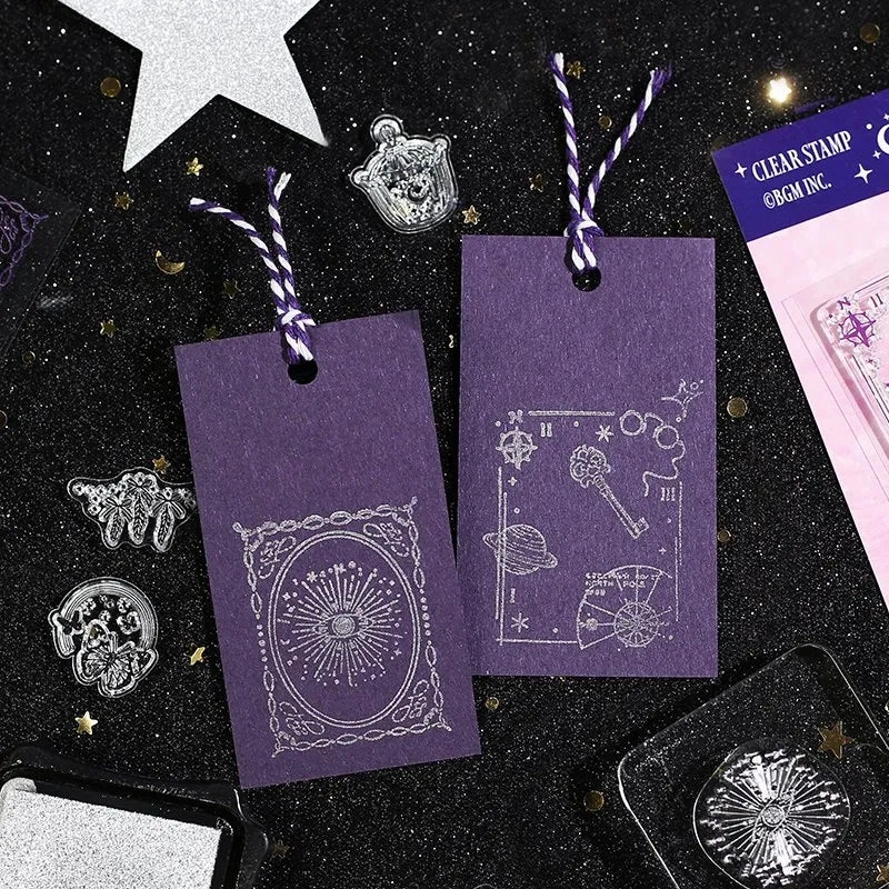 stackable Bgm Clear Stamp Set - Retro Starry Moon Poem