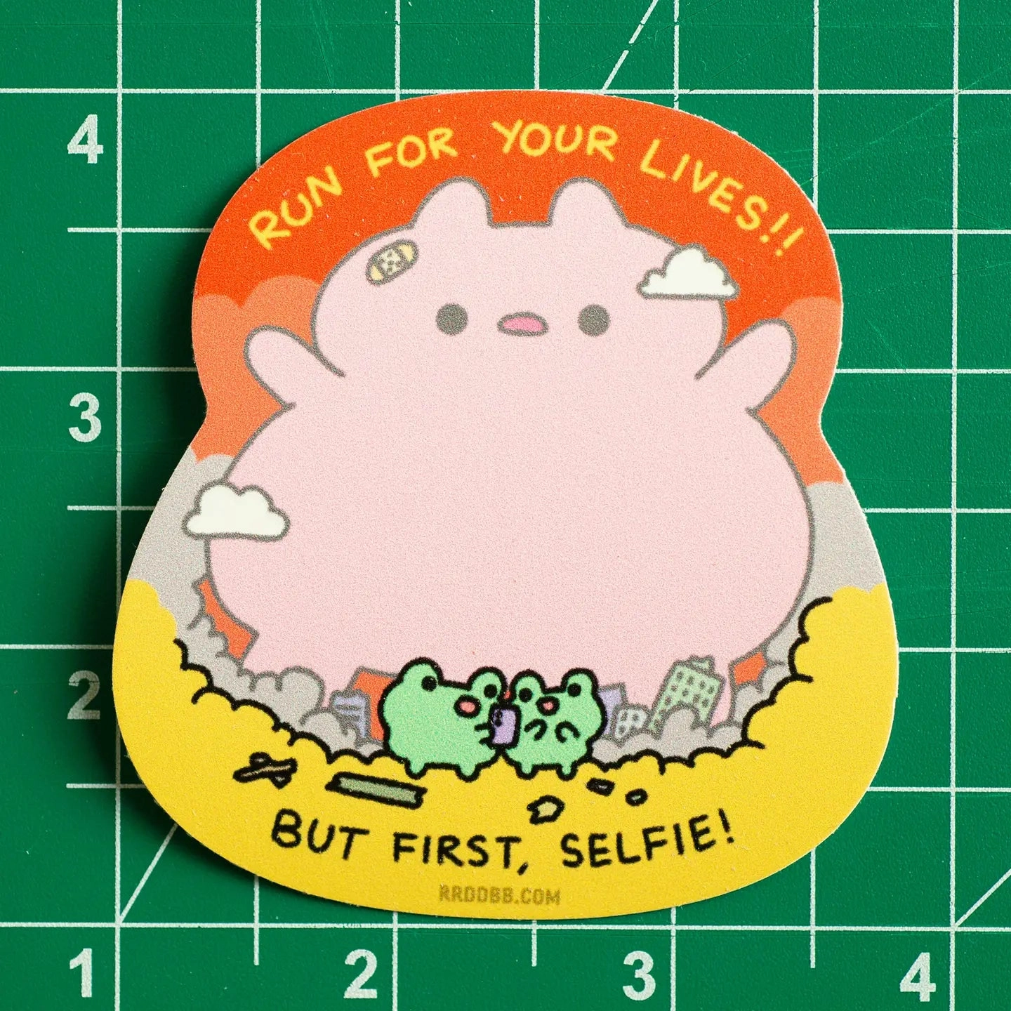 Big Bunny Selfie Vinyl Sticker recycled small