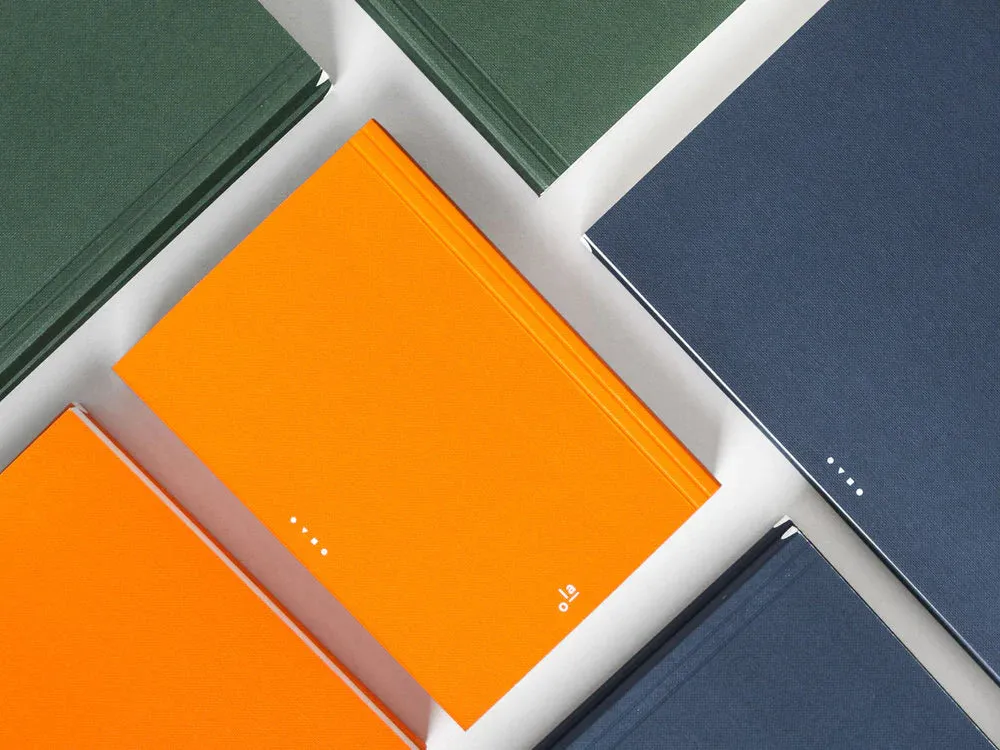 rugged Ola Pocket Flat Lay Notebook In Circle Orange - Plain