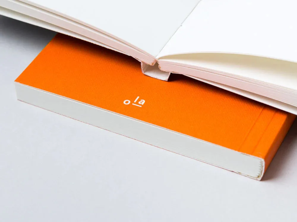 daily linen Ola Pocket Flat Lay Notebook In Circle Orange - Plain