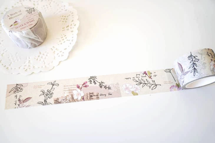 A Study Of Blossoms Washi Tape retractable