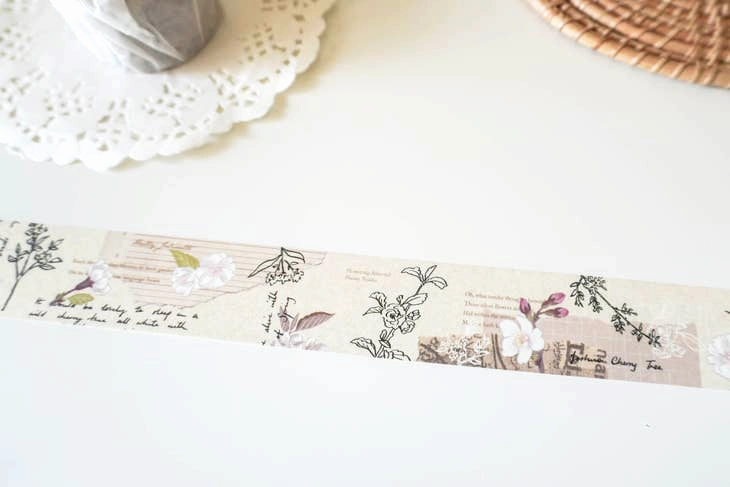 compact stackable A Study Of Blossoms Washi Tape
