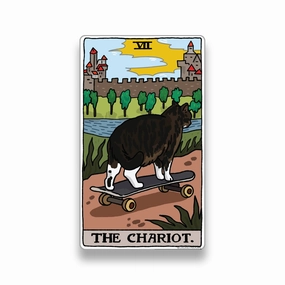 The Chariot Tarot Cat Meme Stickers (Major Arcana) classic