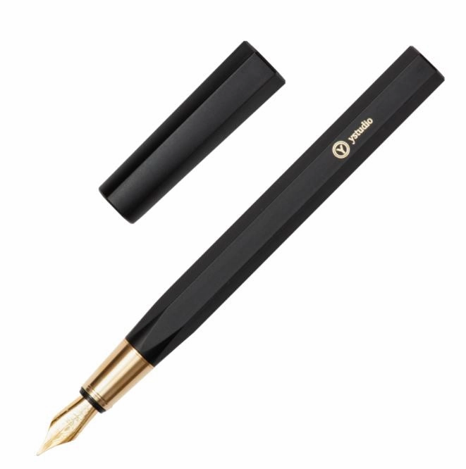 Ystudio Resin Black Fountain Pen pastel thin