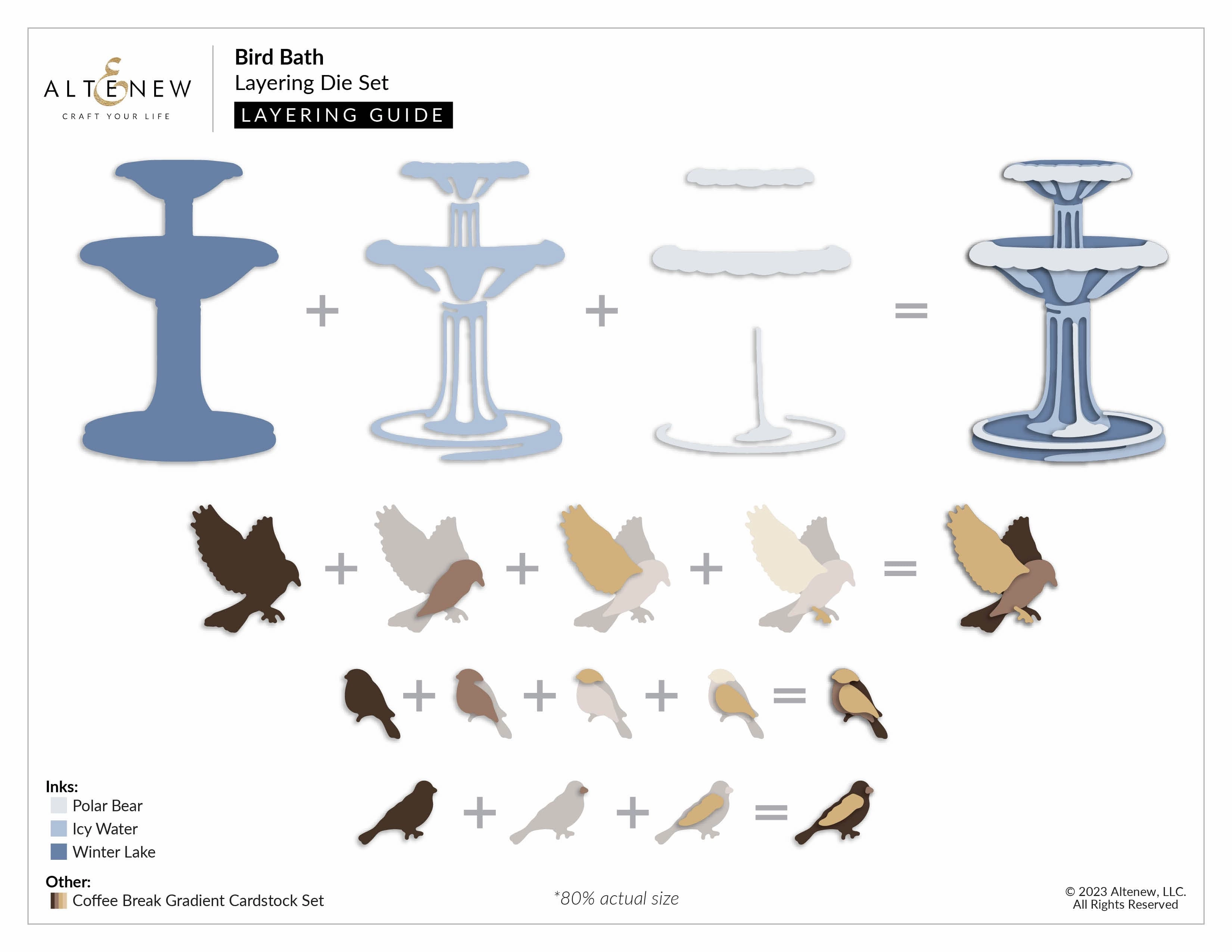 Bird Bath Layering Die Set colorful gift