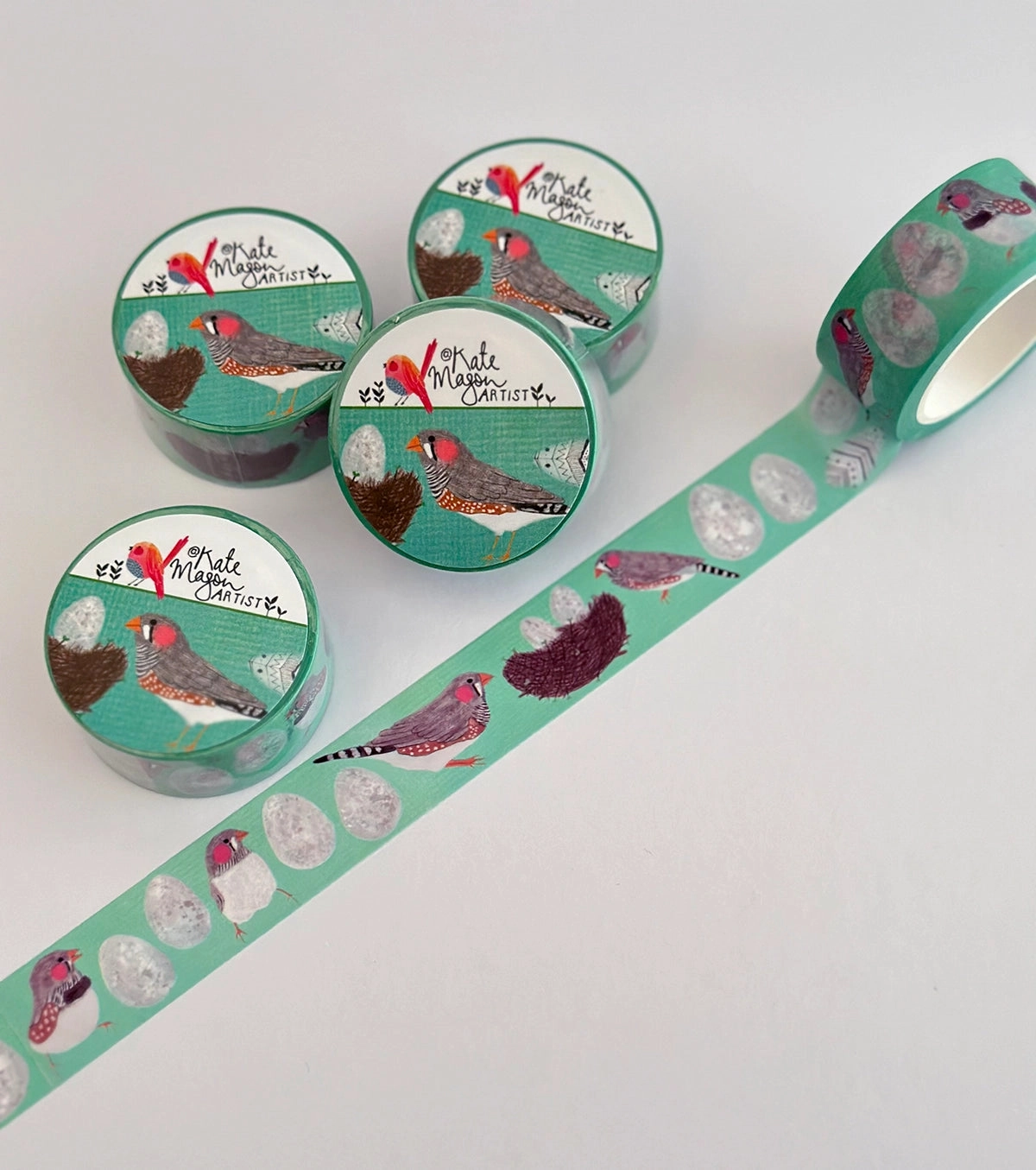refillable Bird Finches Eggs Nest Washi Tape