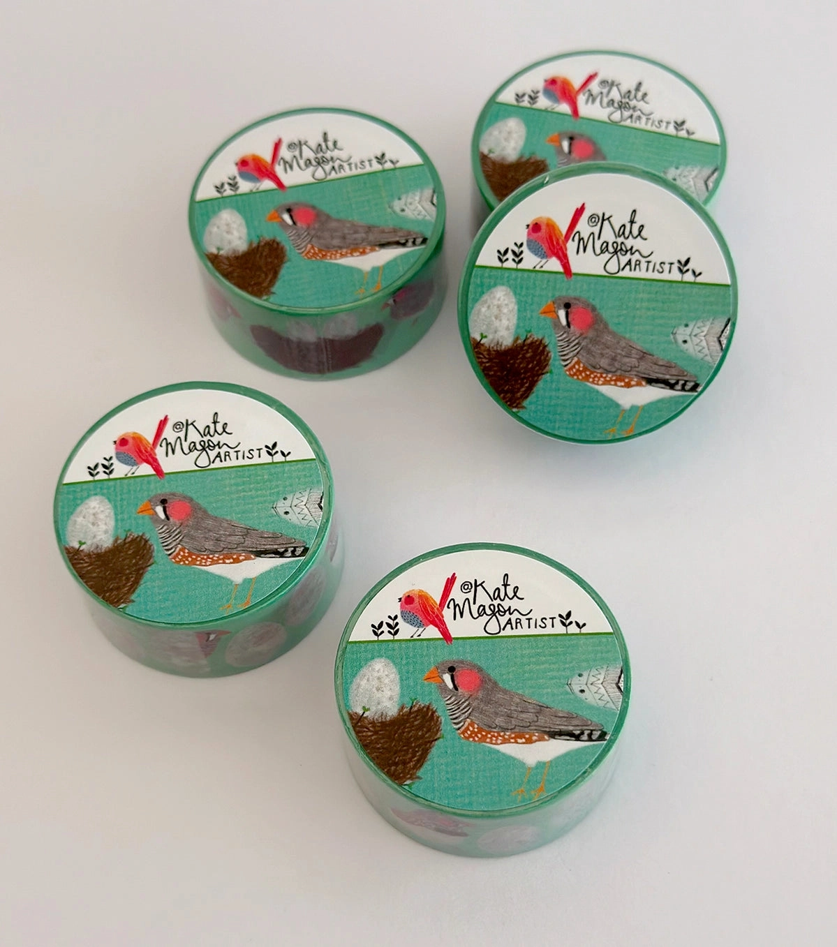 Bird Finches Eggs Nest Washi Tape robust round