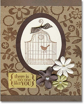 Bird In Cage Rubbr Stamp mini