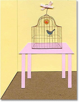 Bird In Cage Rubbr Stamp collapsible