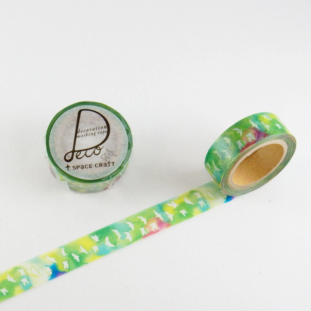 Bird Washi Tape Space Craft refillable round