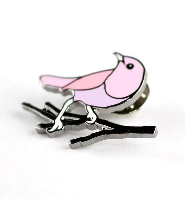 Birds Of A Feather Enamel Pin tall