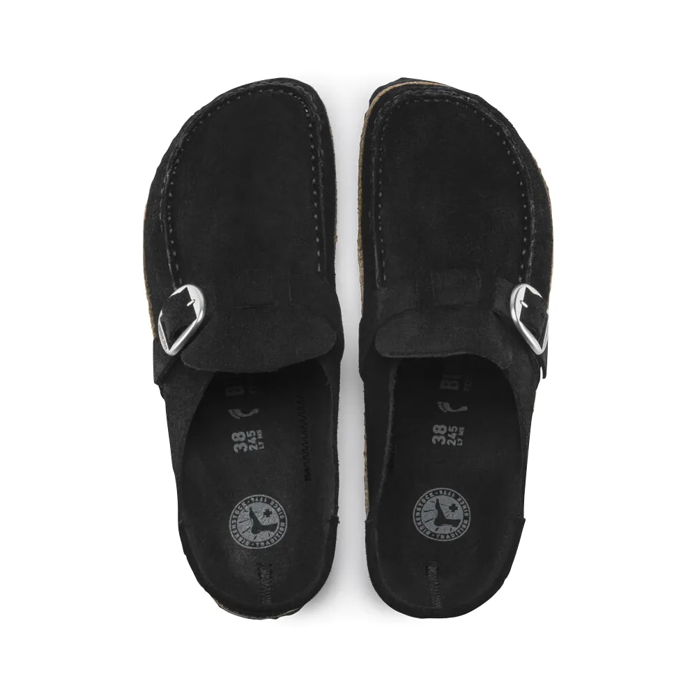 Birkenstock Damen Buckley Clogs aus Wildleder in Schwarz