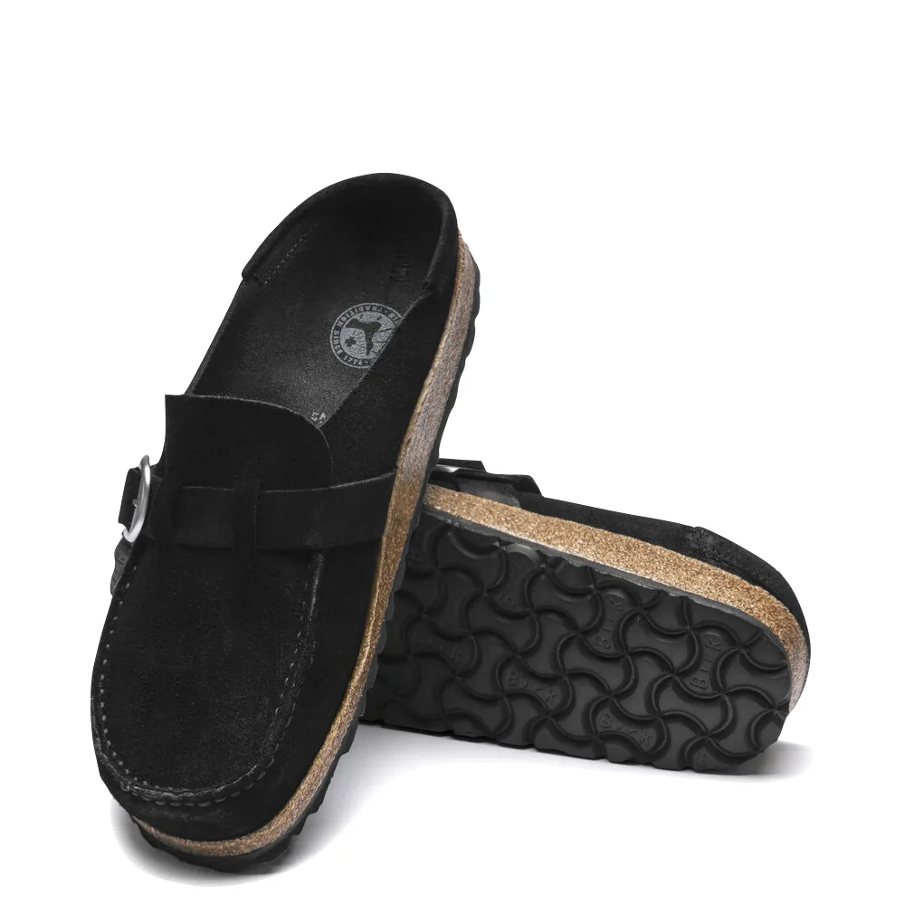 Birkenstock Damen Buckley Clogs aus Wildleder in Schwarz
