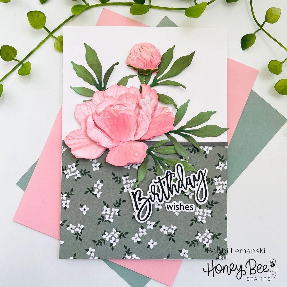 collapsible neutral Birthday Wishes - 4X6 Stamp Set