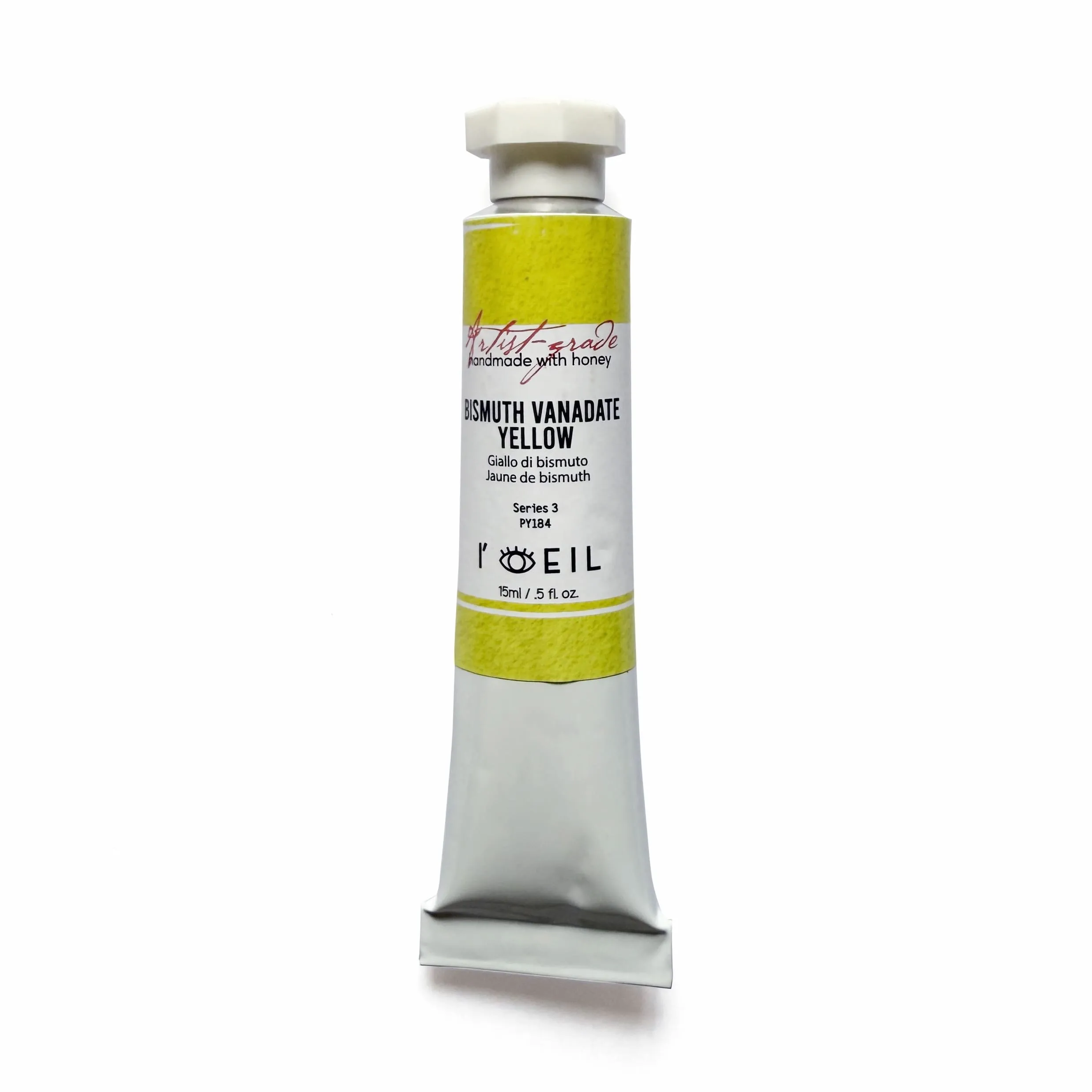 Bismuth Vanadate Yellow Py184 - Artist Grade Handmade Honey Based Watercolor Tube 15Ml sleek sturdy