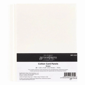 short plastic Bisque Betterpress A2 Cotton Card Panels - 25 Pack