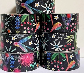 essential Black Spring Floral Washi Tape