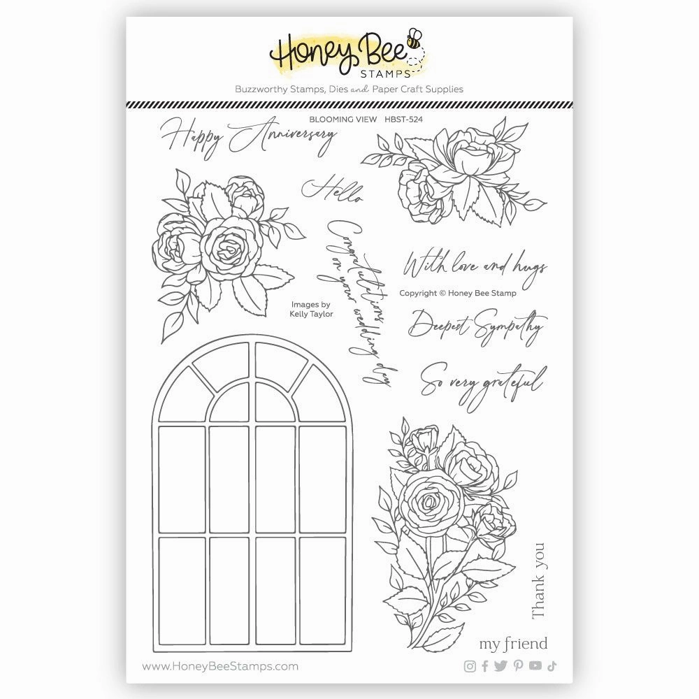 vegan seasonal Blooming View - 6X8 Stamp Set