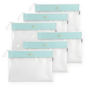 synthetic stackable Blue Zip 'N' Stash Pouches Bundle (6 Pcs)