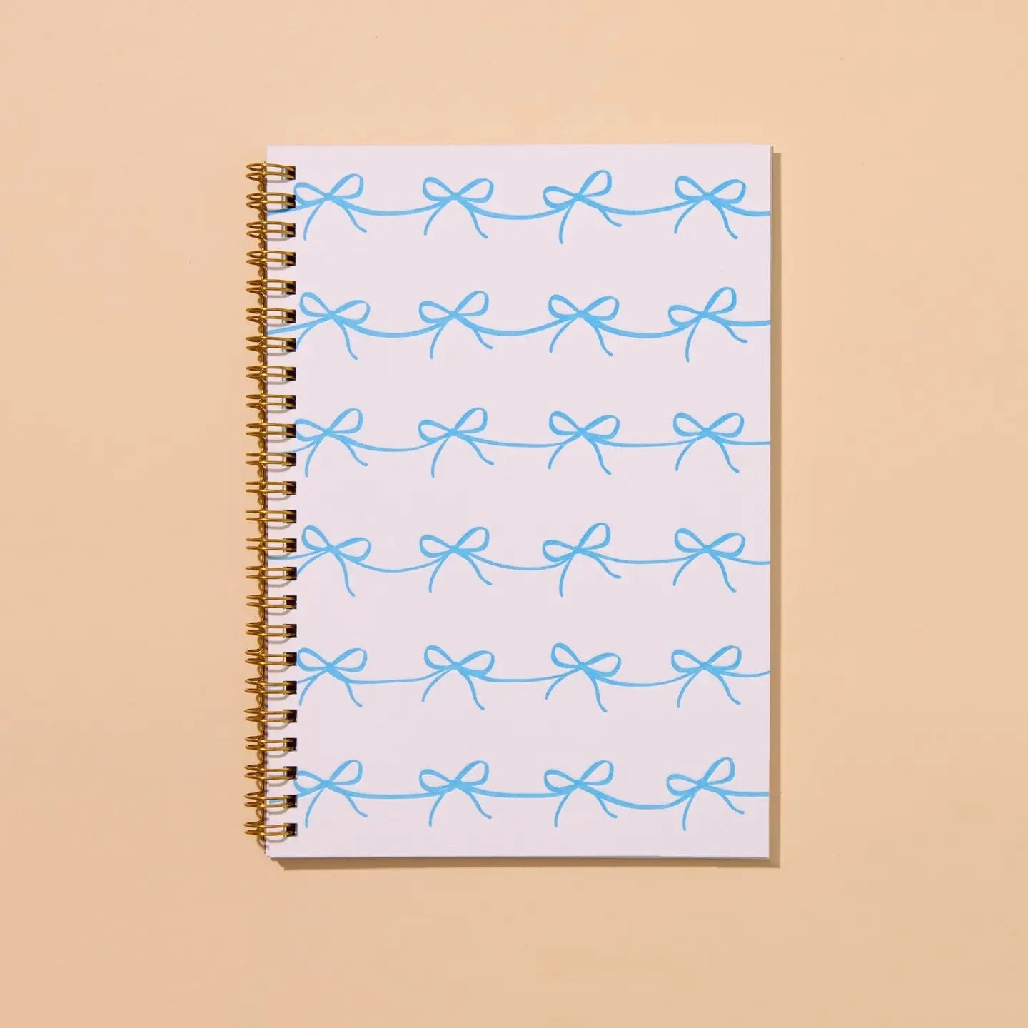 handy Blue Bows Spiral Bound Letterpress Notebook
