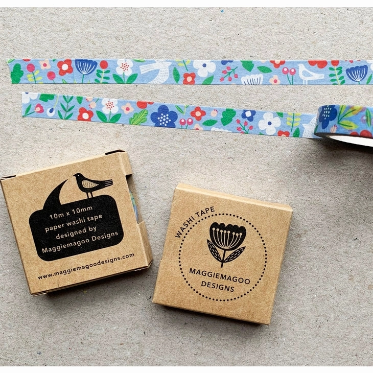 Blue Flowers Pattern Washi Tape multipack robust