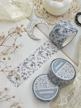 Blue Porcelain Roses Washi Tape 30Mm daily