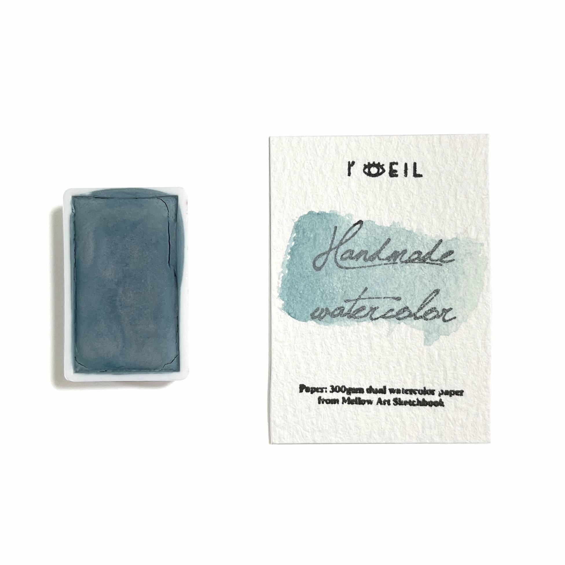 ceramic flexible Blue Vein Stone (Mineral) - Artist Grade Handmade Honey Based Watercolor Paint Full Pan 3.2Ml
