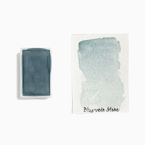 Blue Vein Stone (Mineral) - Artist Grade Handmade Honey Based Watercolor Paint Full Pan 3.2Ml shiny compact