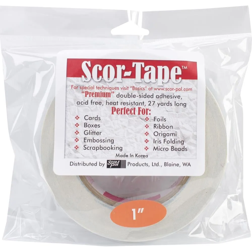 Scor-Tape 1" Wide - 27 Yards Double Sided Adhesive lasting