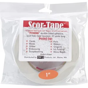 Scor-Tape 1" Wide - 27 Yards Double Sided Adhesive lasting