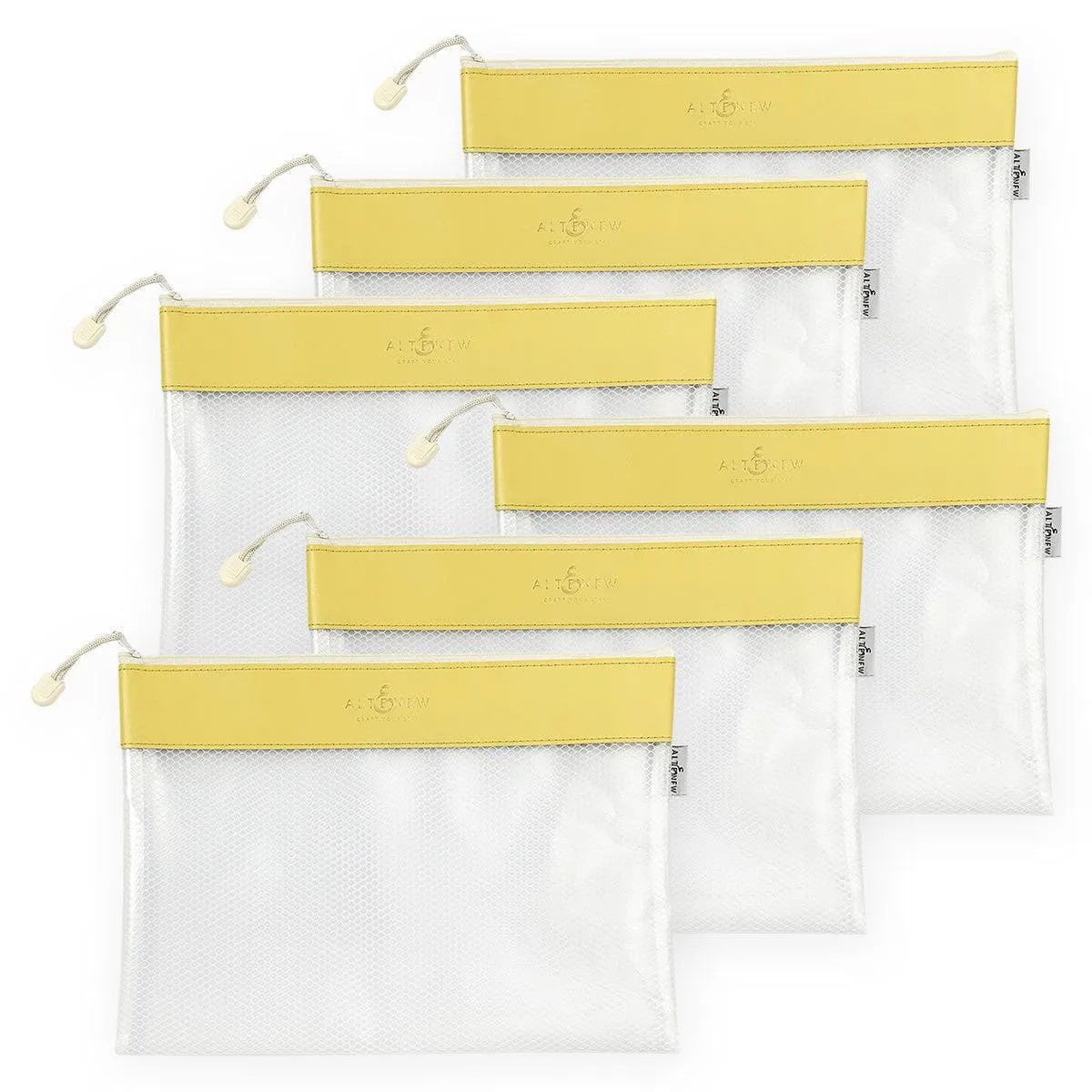 refined Yellow Zip 'N' Stash Pouches Bundle (6 Pcs)