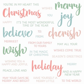 kit Bitty Buzzwords: Holidays - 6X6 Stamp Set