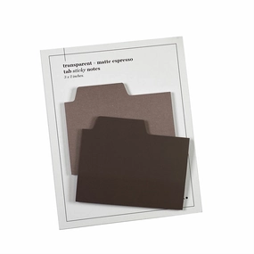 Blank Tab Sticky Note Set - Espresso antislip