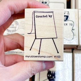 Created By Rubber Stamp compact metal