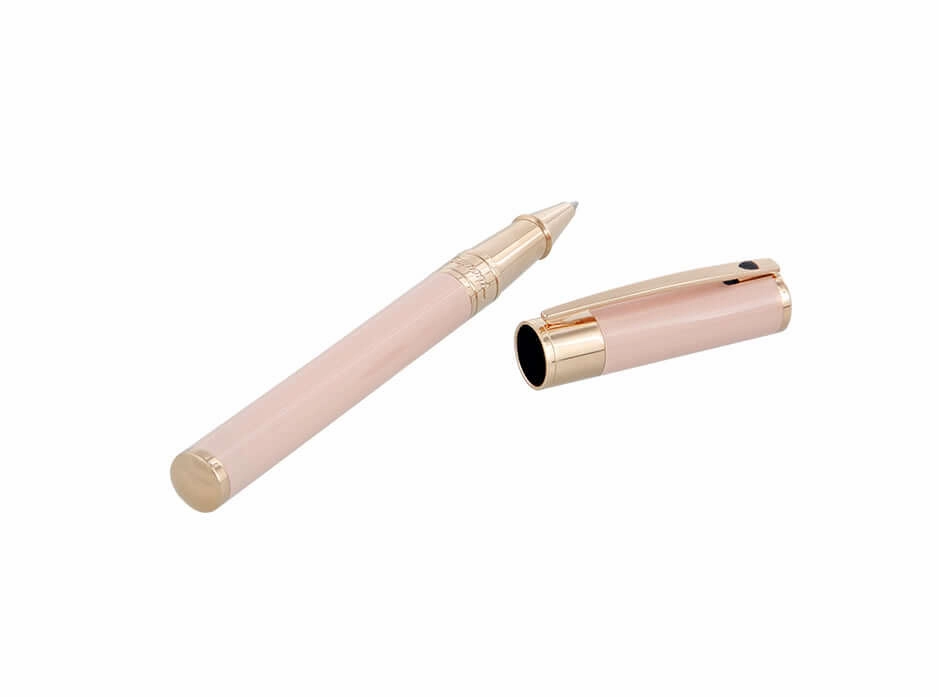 St Dupont D-Initial Pastel Pink Rollerball Pen lasting bronze