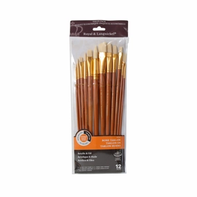 refined reliable Bone Taklon Paintbrushes  Set Of 12