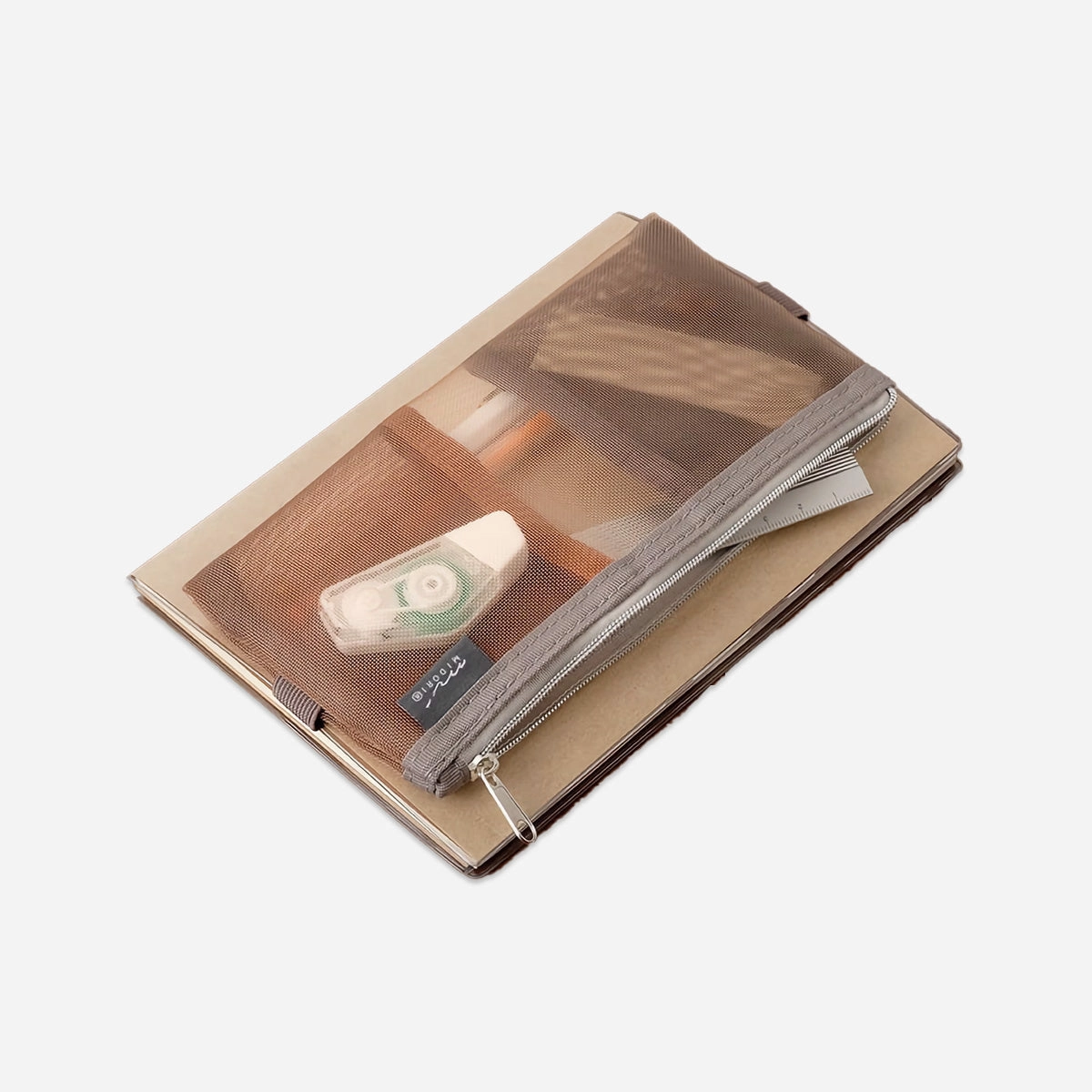 Book Band Pen Case // Mesh Brown retro